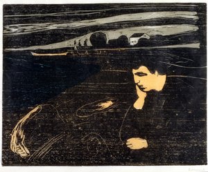Avond, Melancholie: Op het strand door Edvard Munch