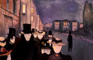 Avond op Karl Johan door Edvard Munch