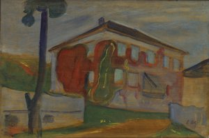 Huis met Rode Wilde Wingerd, c.1900 door Edvard Munch