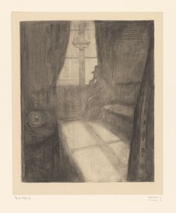 Man in een interieur zittend bij het raam door Edvard Munch