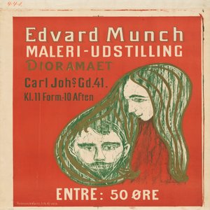 Männerkopf im Frauenhaar door Edvard Munch