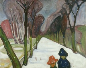 Nieuwe sneeuw in de laan door Edvard Munch