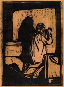 Oude Man Biddend door Edvard Munch