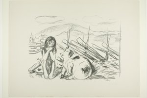 Omega en het varken door Edvard Munch