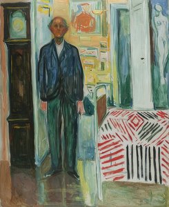 Zelfportret. Tussen klok en bed. 1940-42