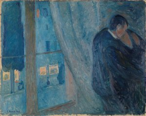 De Kus, 1892 door Edvard Munch