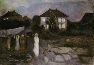 De storm, 1893 door Edvard Munch