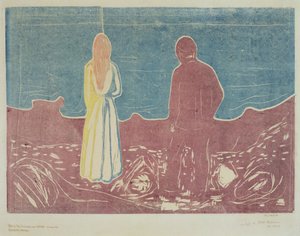 Twee Mensen (De Eenzamen) door Edvard Munch
