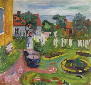Wassen aan de Lijn in Asgardstrand. 1902 door Edvard Munch