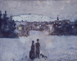 Winterlandschap in Skymning door Edvard Munch