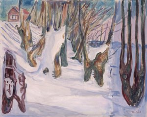 Winterlandschap met huis