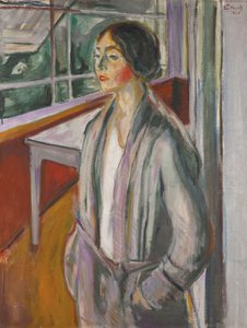 Jonge vrouw op de veranda door Edvard Munch