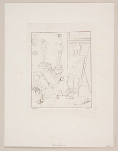 C.A. Lorentzen in zijn atelier door Edvard Sonne