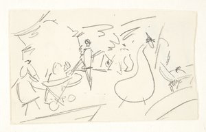 Compositiestudie voor het Langelinie-beeld door Edvard Weie
