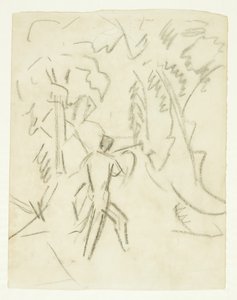 Schets voor het schilderij Faun en Nimf door Edvard Weie
