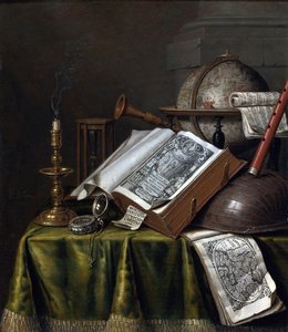 Vanitas stilleven door Edwaert Colyer or Collier