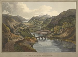 Vale of Ffestiniog, Merionethshire door Edward (after) Goodwin