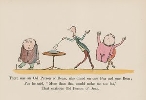 Er was een oude man van Dean, die dineerde op één erwt en één boon door Edward (after) Lear