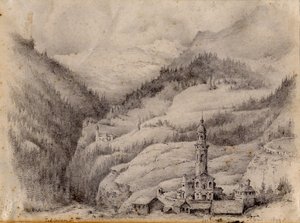 Tiefencastel, Zwitserland door Edward Adrian Wilson