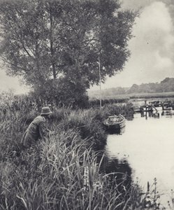 Bij de palingpotbrug in Leckford door Edward Alfred Barton