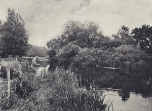 Boot Island onder Stockbridge op de Test door Edward Alfred Barton
