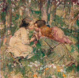 Hoe laat is het, c1904 door Edward Atkinson Hornel