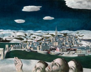 Ongeïdentificeerd vliegtuig (boven Montrose) door Edward Baird