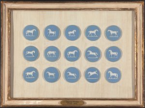 Paardenstudies in reliëf, naar George Stubbs door Edward Burch