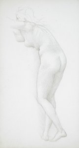 Vrouwelijk naakt, gezien van achteren door Edward Burne-Jones