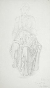 Zittende vrouw door Edward Burne-Jones