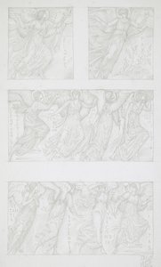 Schetsen van allegorische figuren door Edward Burne-Jones