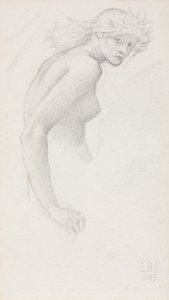 Studie van een vrouwelijke figuur door Edward Burne-Jones