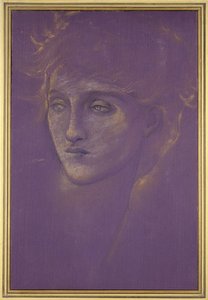 Hoofd van een vrouw, 1890s door Edward Burne Jones