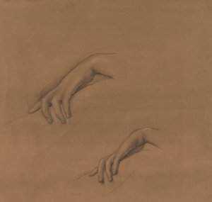 Studies voor een Hand in The Godhead Fires door Edward Burne Jones