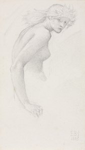 Studie van een vrouwelijke figuur, 1885 door Edward Burne Jones