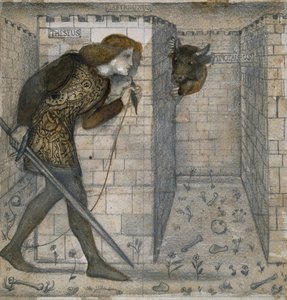 Tegelontwerp - Theseus en de Minotaurus in het Labyrint door Edward Burne Jones