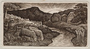 De Schapen van Zijn Weide door Edward Calvert