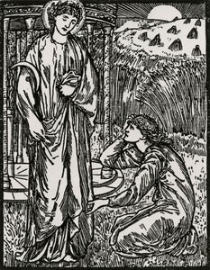 Psyche en Ceres door Edward Coley (after) Burne Jones