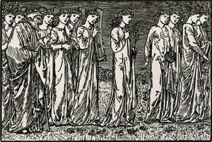 De Processie naar de Heuvel door Edward Coley (after) Burne Jones