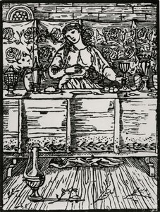 Het lied terwijl ze eet door Edward Coley (after) Burne Jones