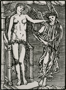 Venus stuurt Cupido naar Psyche door Edward Coley (after) Burne Jones