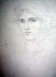 Hoofd Studie - Bessie Keane door Edward Coley Burne Jones
