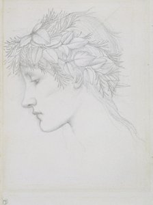 Hoofd gekroond met bladeren door Edward Coley Burne Jones