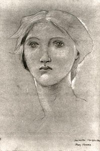 Hoofd van een meisje, c.1893-96 door Edward Coley Burne Jones