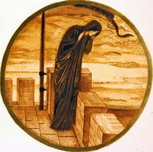 Het Bloemenboek: Komt hij niet? door Edward Coley Burne Jones