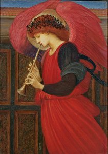 Een engel die een flageolet speelt door Edward Burne Jones