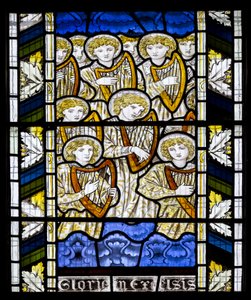 Cambridge, All Saints, Morris Marshall & Faulkner & Co, Edward Burne-Jones, Gloria In Excelsis, 1866 door Edward Burne Jones