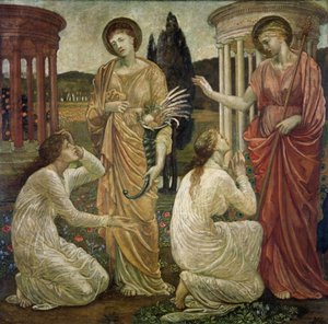 Cupido en Psyche - Palace Green Muurschilderingen - Psyche bij de Heiligdommen van Juno en Ceres, 1881