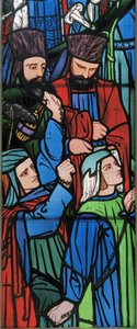 Detail van de processie van Salomo en de koningin van Sheba