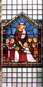 Christus Zegent de Kinderen (detail) door Edward Burne Jones